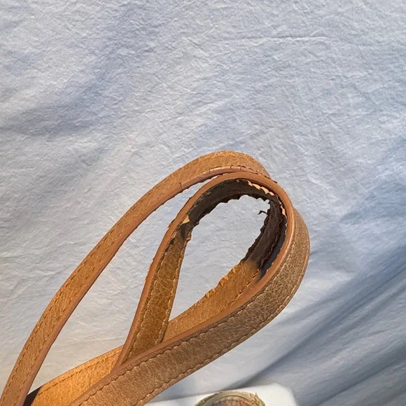 Woven Crochet Tote Bag with Leather Straps - Beige - Picture 5 of 13